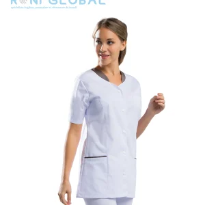 Tunique de travail femme manches courtes en coton/polyester 3 poches - AMANDINE REMI CONFECTION