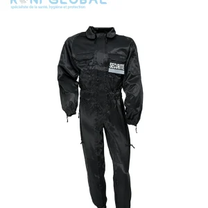 Combinaison de sécurité noire antistatique et imperméable, en polyester et coton 7 poches - COMBINAISON INTERVENTION CITYGUARD
