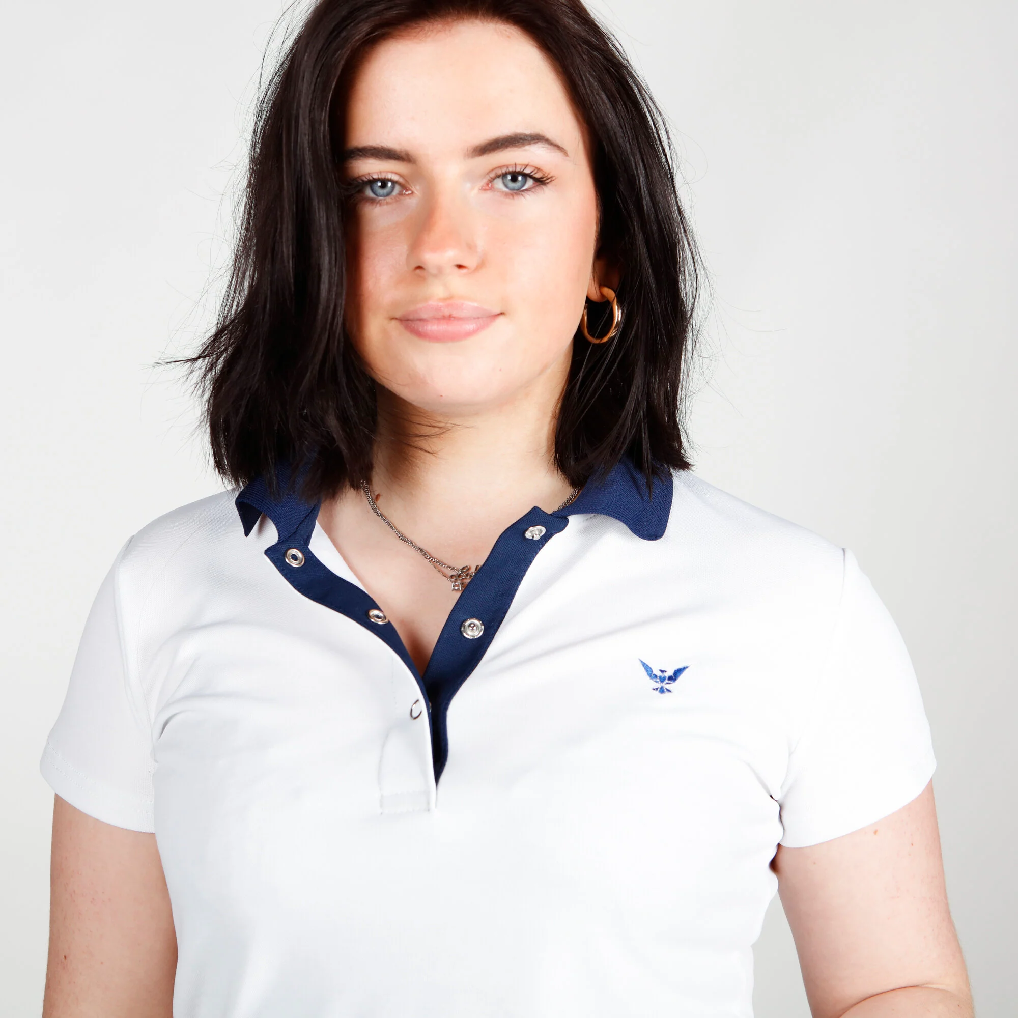 Polo Femme Marine et Blanc – Image 3