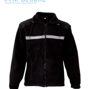 Blouson de sécurité polaire noir, anti-bouloche en polyester 2 poches - BLOUSON POLAIRE CITYGUARD