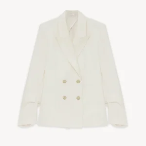 Blazer à boutonnière croisée en tencel