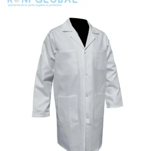Blouse de travail blanche homme manches longues en coton 4 poches - BLOUSE H. COTON BLANC PBV