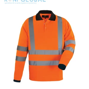 Polo de sécurité haute visibilité manches longues en coton/polyester CLASS 3 - YARD COVERGUARD