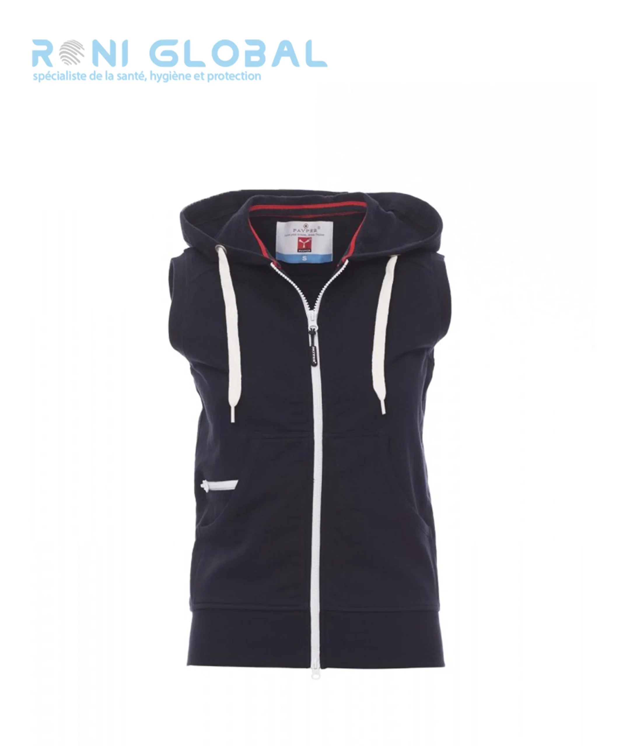 Sweat de travail homme sans manches, avec capuche en coton et polyester 3 poches - BOXER+LADY PAYPER – Image 2