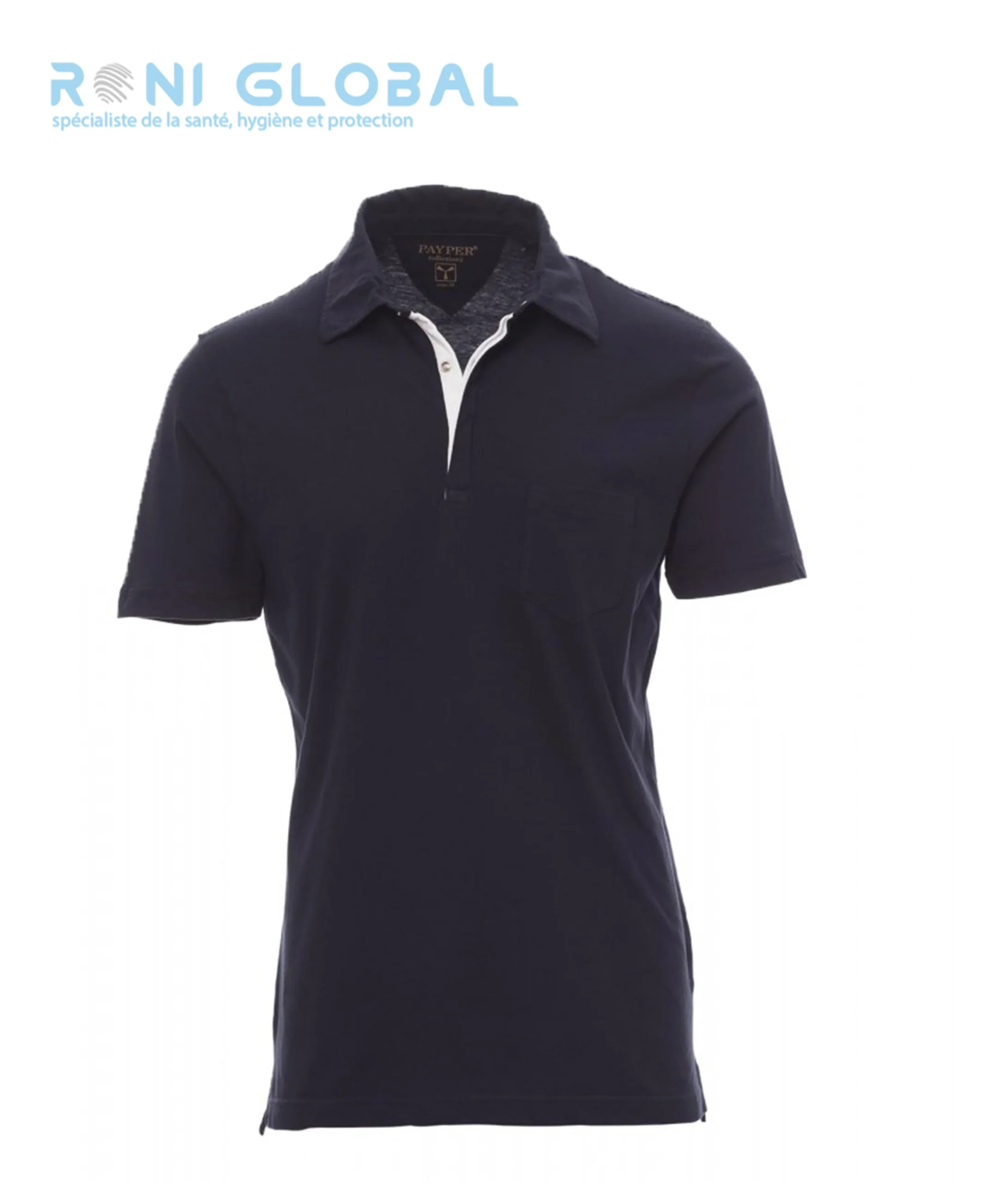 Polo de travail homme manches courtes, coupe droite en coton - CHIC PAYPER