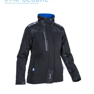 Parka de travail femme anti-pluie et anti-froid polaire softshell 2 couches en polyester/élasthanne 5 poches - HIBARI COVERGUARD
