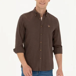 CHEMISE AKIS MARRON - 1672287VR153