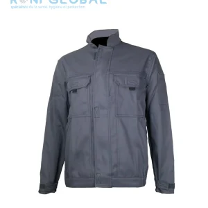 Blouson de travail gris en coton/polyester, sans métal et 6 poches - BLOUSON NATE GRIS PBV