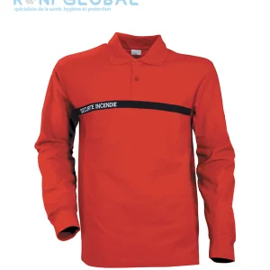 Polo de sécurité incendie manches longues, en coton - POLO ML SECURITE INCENDIE CITYGUARD