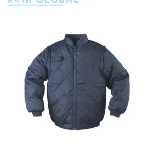 Blouson de travail 2en1 marine anti-froid thermique en coton/polyester manches amovibles 4 poches - CHOUKA SLEEVE COVERGUARD