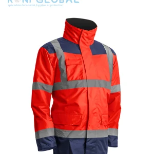 Parka de travail 4en1 haute visibilité anti-pluie et anti-froid multicouches et manches amovibles CLASS 3 - KANATA COVERGUARD