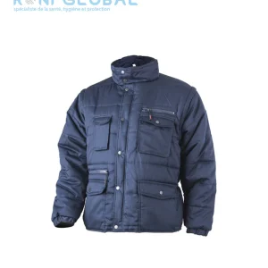 Blouson de travail 2en1 marine anti-froid thermique en coton/polyester 9 poches - POLENA SLEEVE 2/1 COVERGUARD