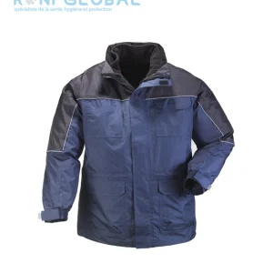 Parka de travail 4en1 coupe-vent, anti-pluie et anti-froid en polyester pongé enduit PVC 8 poches - RIPSTOP 4/1 COVERGUARD