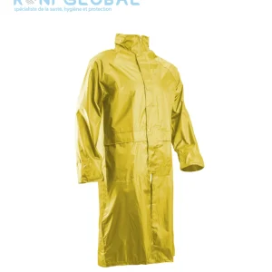 Manteau de travail de pluie coupe-vent en polyester enduit PVC souple 2 poches - PVC COAT COVERGUARD
