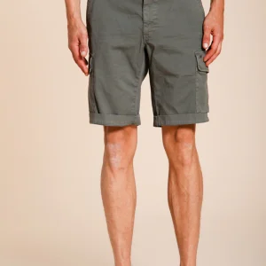 Chile bermuda cargo uomo in raso stretch slim fit ①