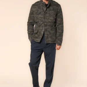 Field Jacket M74 uomo in raso camouflage