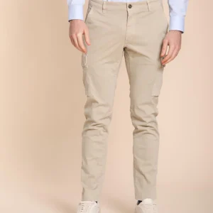 Chile pantalone cargo uomo in gabardina extra slim fit ①