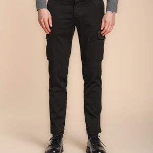 Chile pantalone cargo uomo in gabardina extra slim fit ①