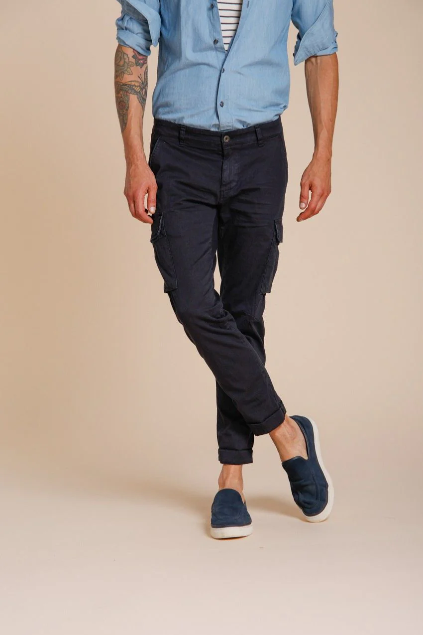 Chile pantalone cargo uomo in raso stretch extra slim fit ① – Image 3