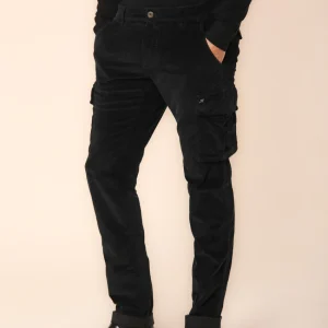 Chile pantalone cargo uomo in velluto 500 righe extra slim fit ①