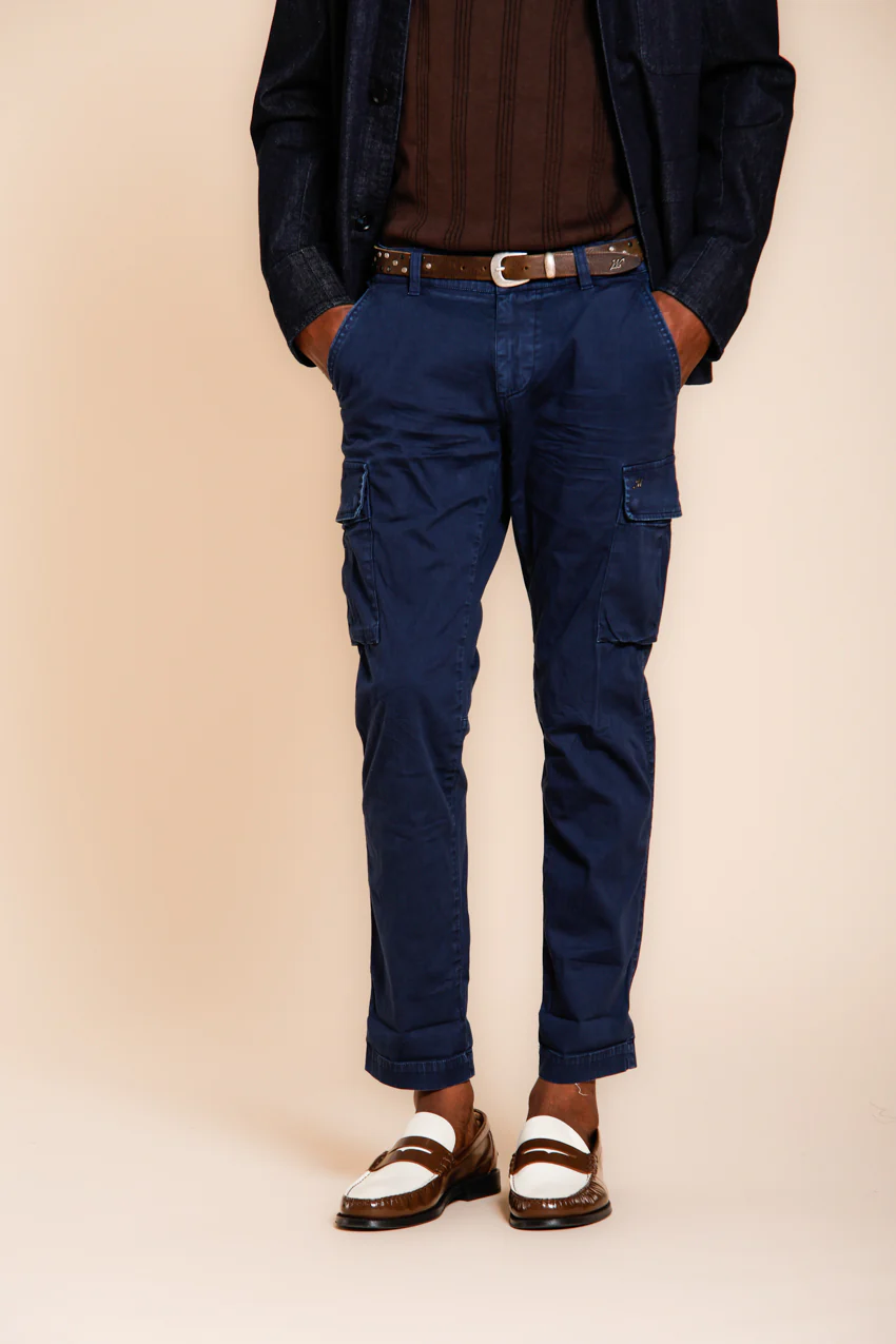 Chile pantalone cargo uomo in raso stretch extra slim fit ① – Image 3