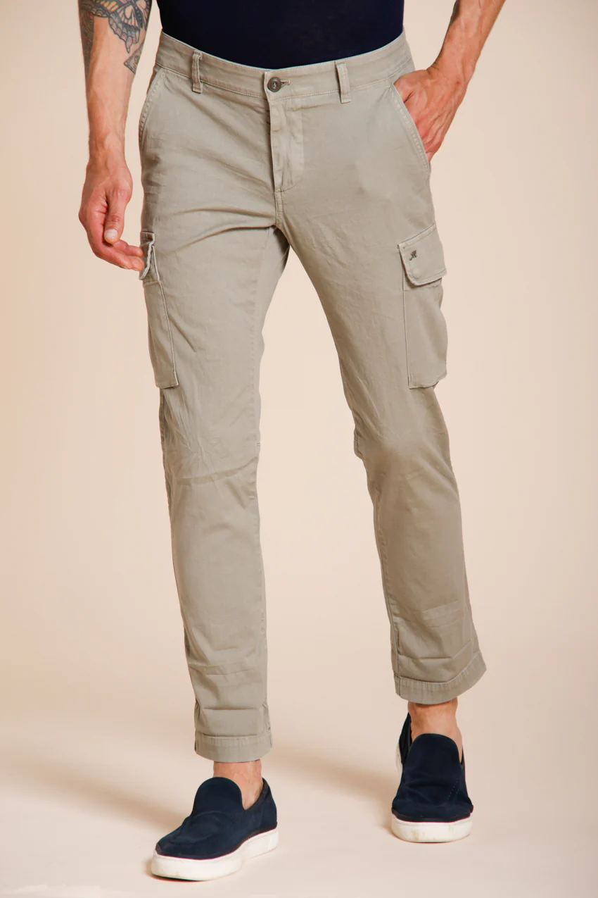 Chile pantalone cargo uomo in raso stretch extra slim fit ① – Image 3
