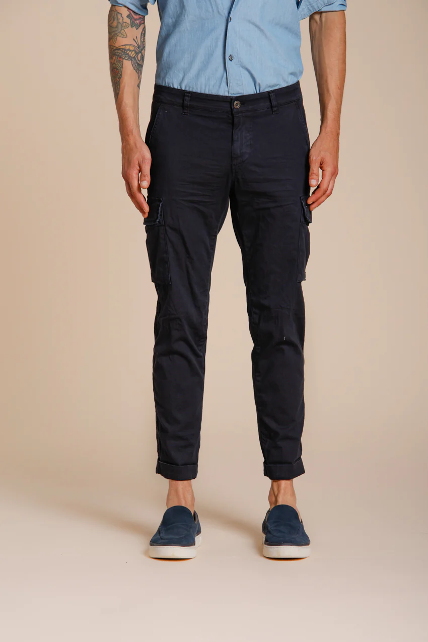 Chile pantalone cargo uomo in raso stretch extra slim fit ①