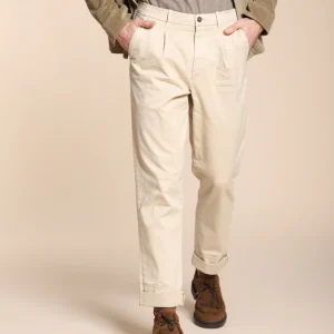 Pinces pantalone chino uomo in gabardina relaxed fit
