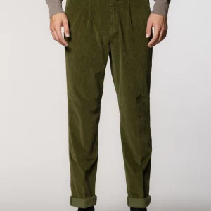 Pinces pantalone chino uomo in velluto costa francia relaxed fit