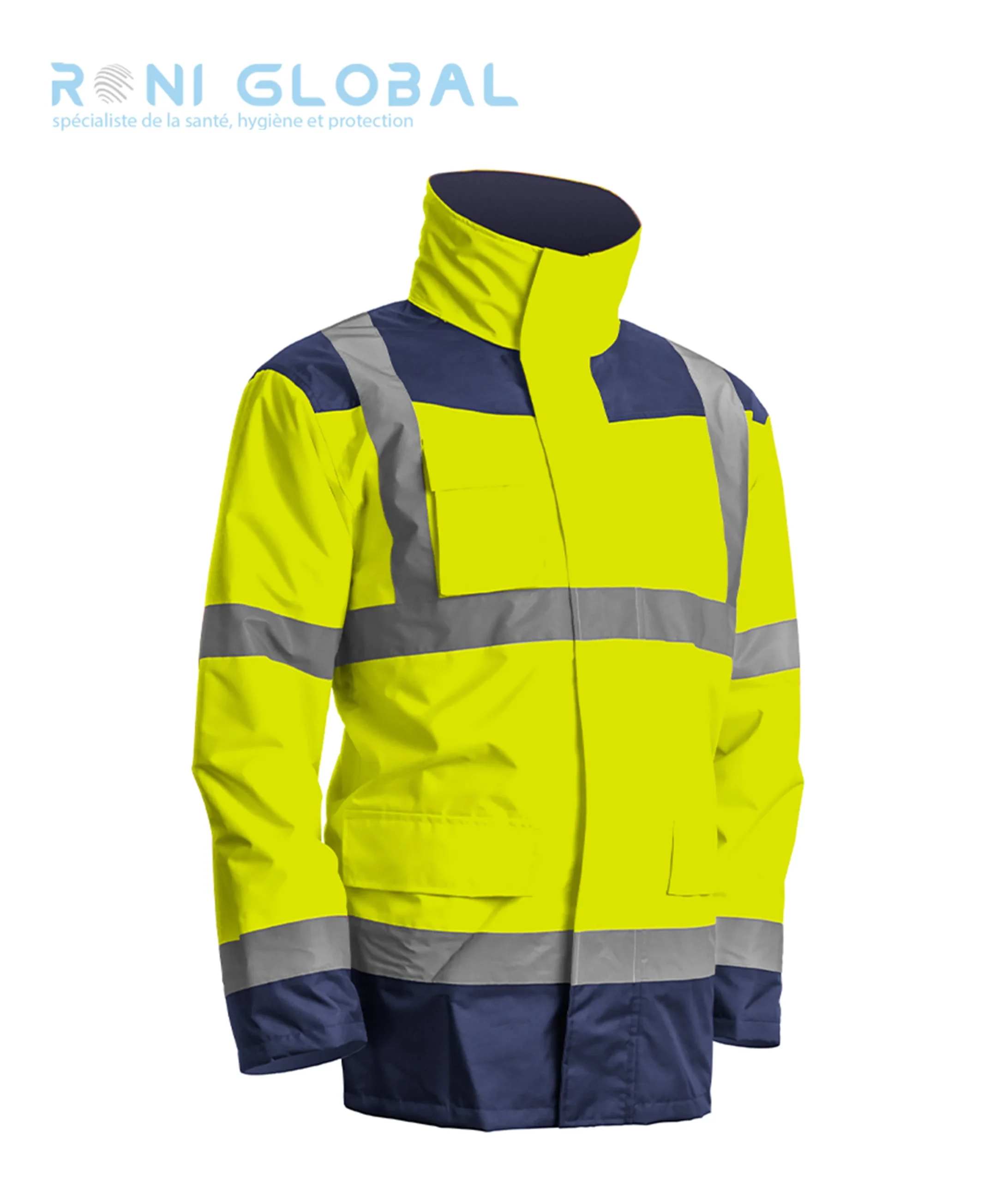Parka de travail 4en1 haute visibilité anti-pluie et anti-froid multicouches et manches amovibles CLASS 3 - KANATA COVERGUARD – Image 2