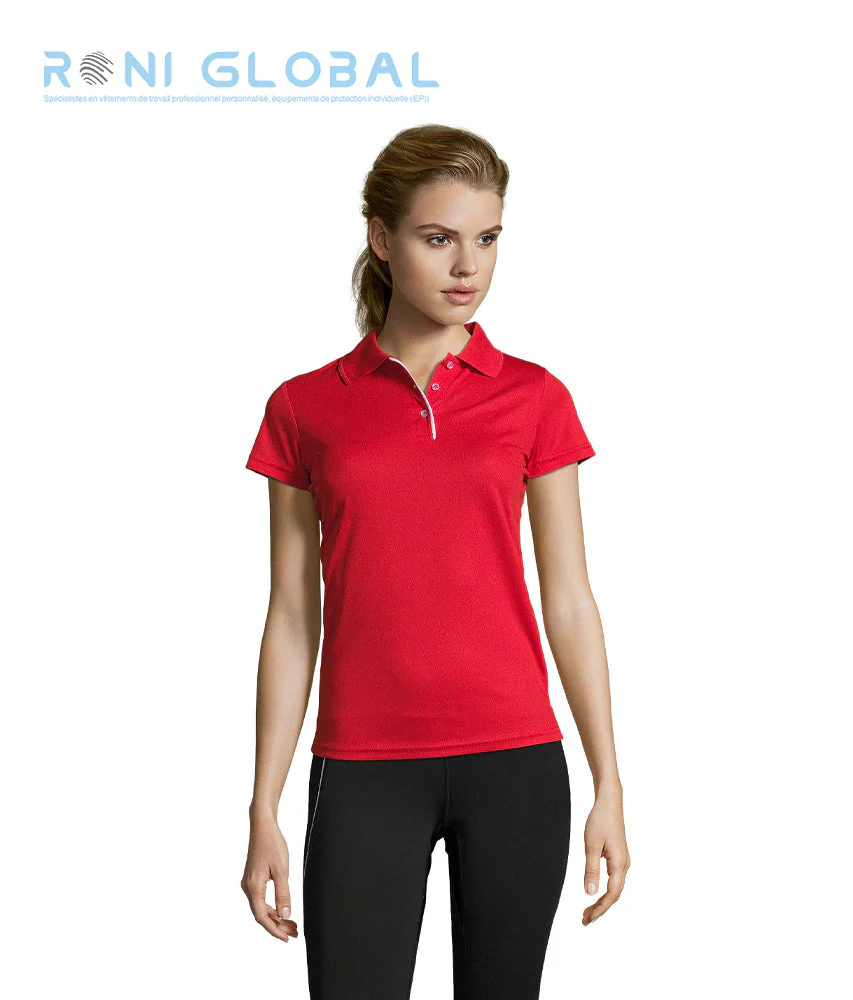 Polo de travail femme sport manches courtes, en piqué polyester - PERFORMER SOL'S – Image 2