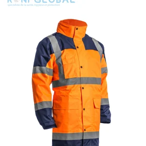 Parka de sécurité haute visibilité anti-pluie en polyester enduit polyuréthane 5 poches CLASS 3 - HYDRA COVERGUARD