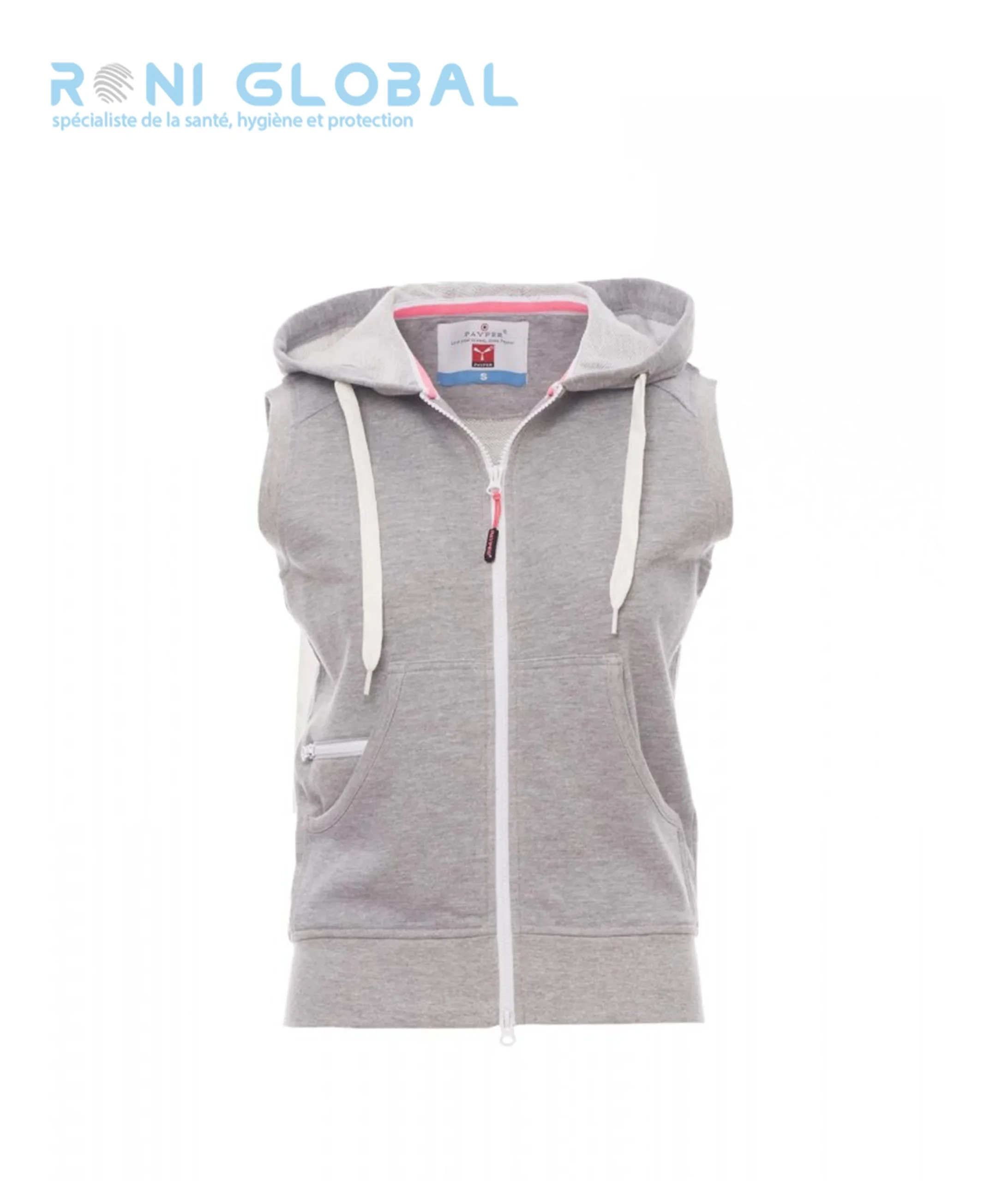 Sweat de travail homme sans manches, avec capuche en coton et polyester 3 poches - BOXER+LADY PAYPER – Image 3