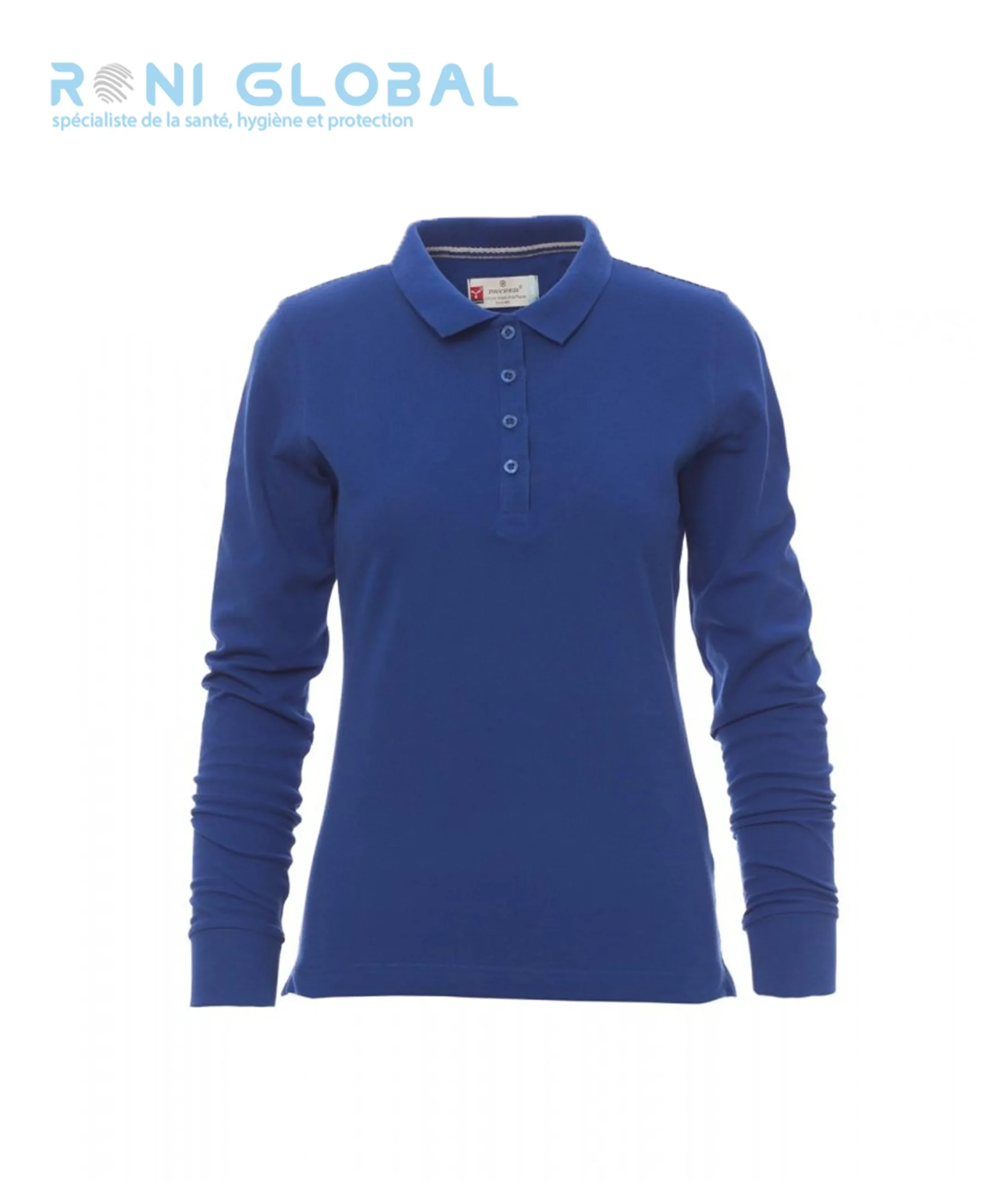 Polo de travail femme manches longues, coupe droite en coton - FLORENCE LADY PAYPER – Image 2