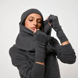 VAYMONT écharpe anthracite chiné 100% cachemire