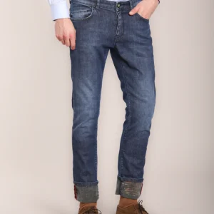 Harris  pantalone 5 tasche uomo in denim stretch slim fit