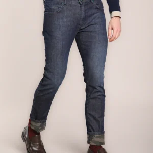 Harris pantalone 5 tasche uomo in denim stretch slim fit