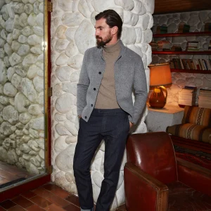 New York pantalone chino uomo in denim stretch regular fit