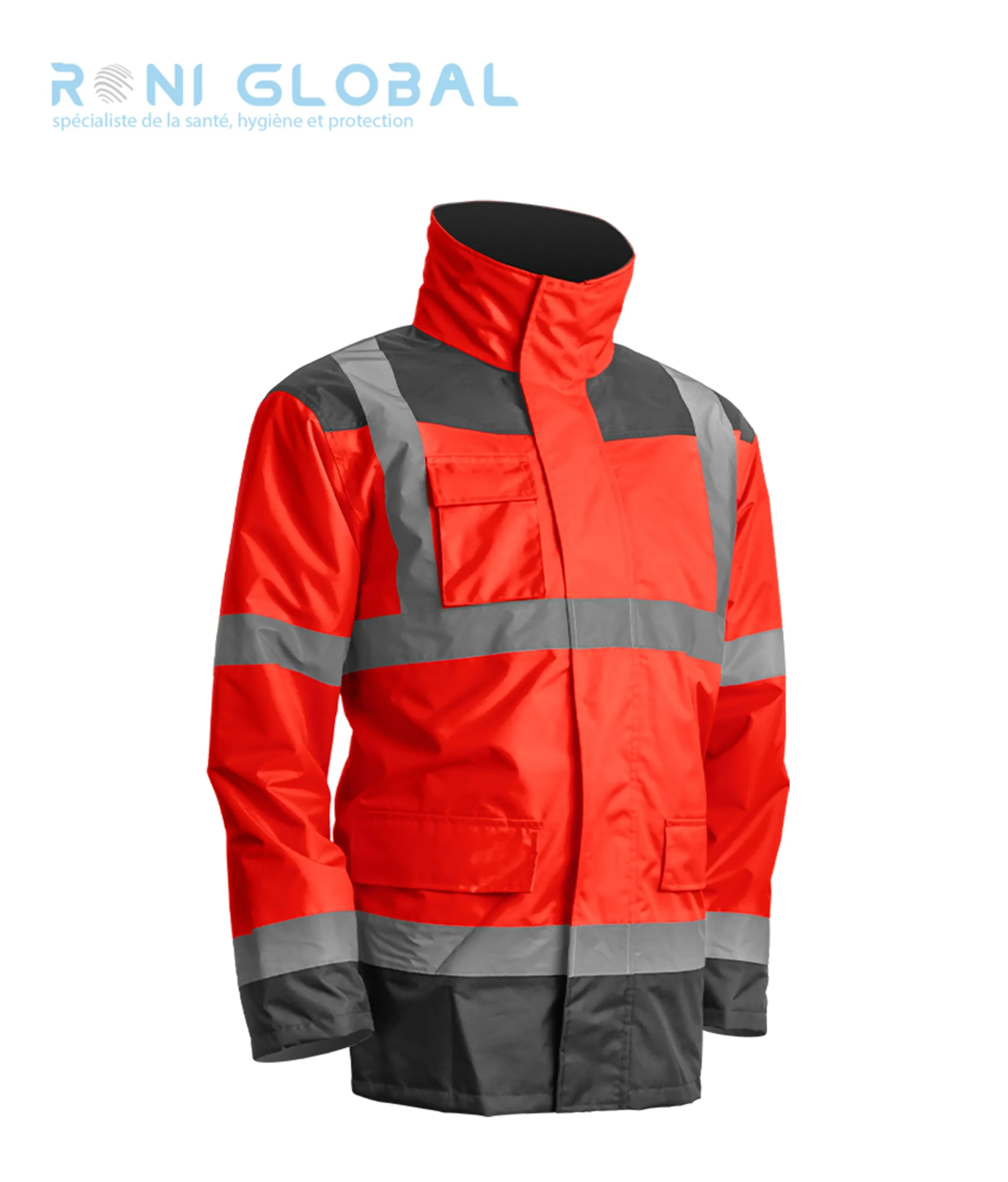 Parka de travail 4en1 haute visibilité anti-pluie et anti-froid multicouches et manches amovibles CLASS 3 - KANATA COVERGUARD – Image 3