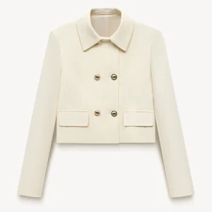 Blazer crop à coupe droite