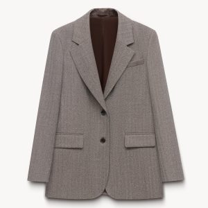 Blazer en laine à chevrons