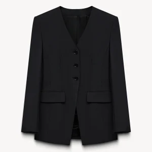 Blazer long sans revers