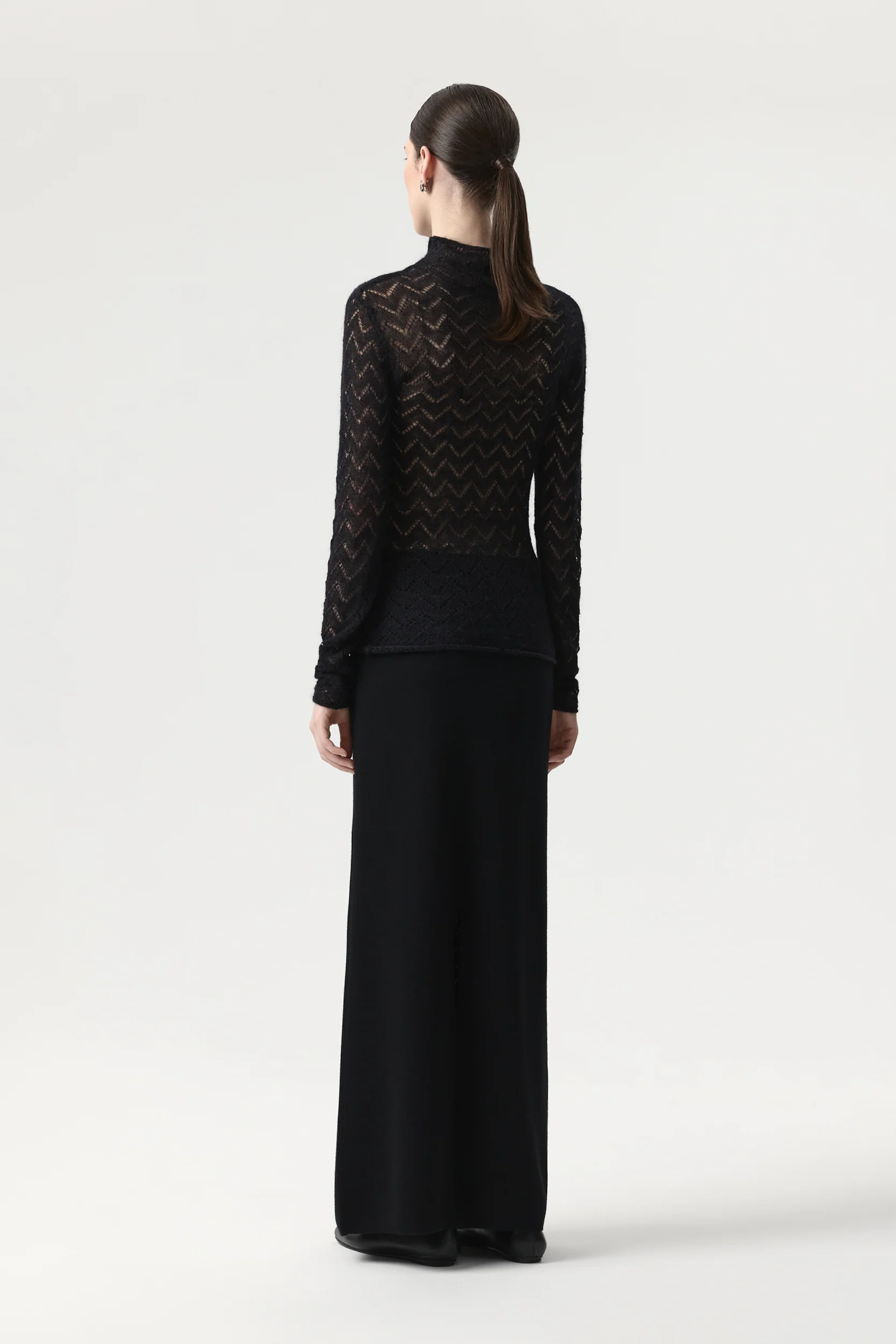 Top à col roulé ajouré en laine d'alpaga – Image 7