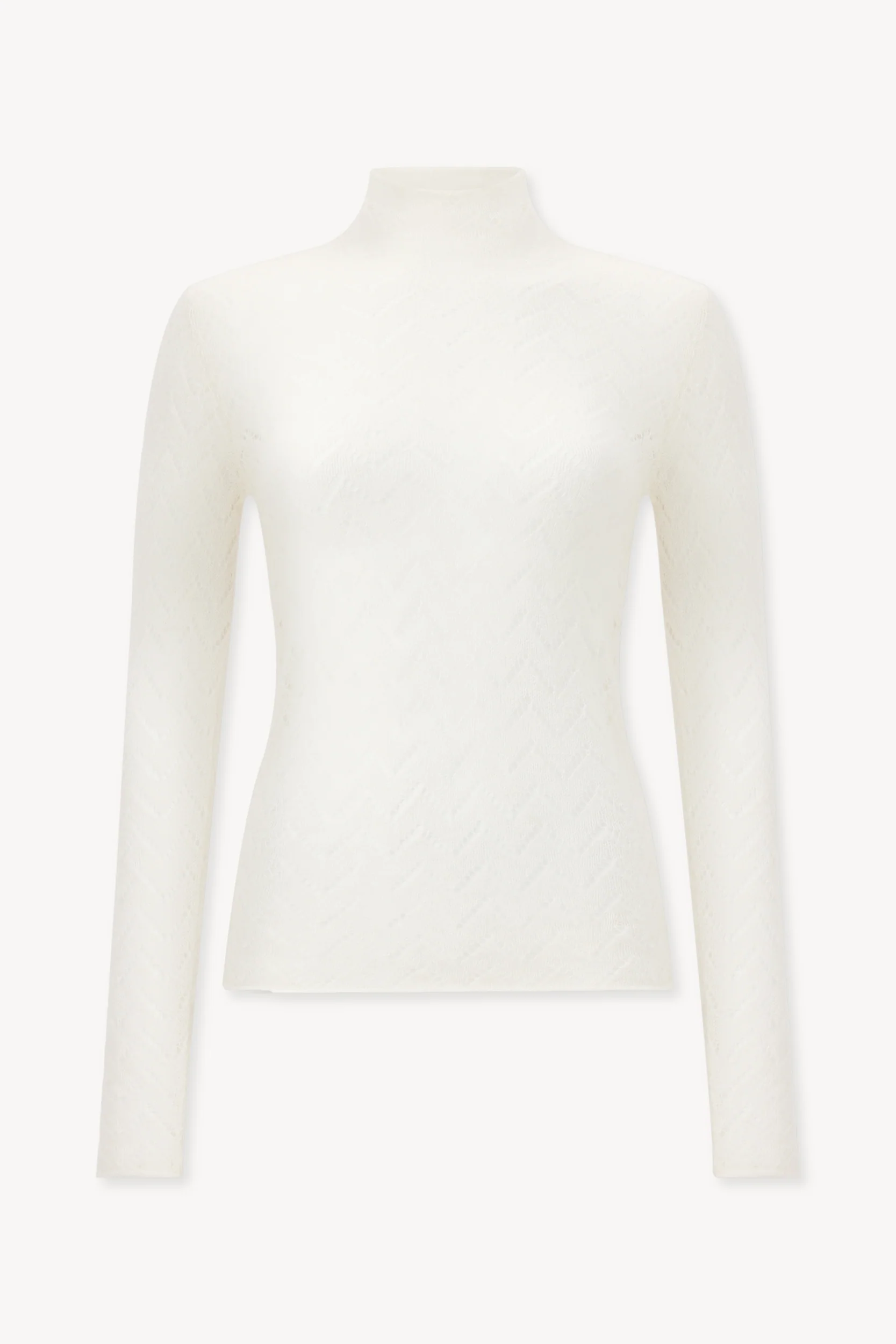 Top à col roulé ajouré en laine d'alpaga