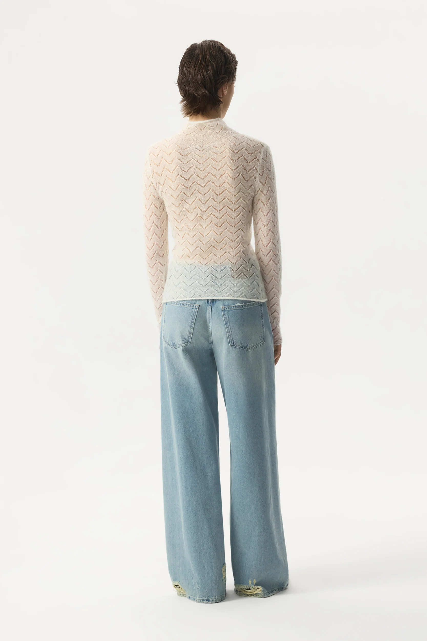 Top à col roulé ajouré en laine d'alpaga – Image 4