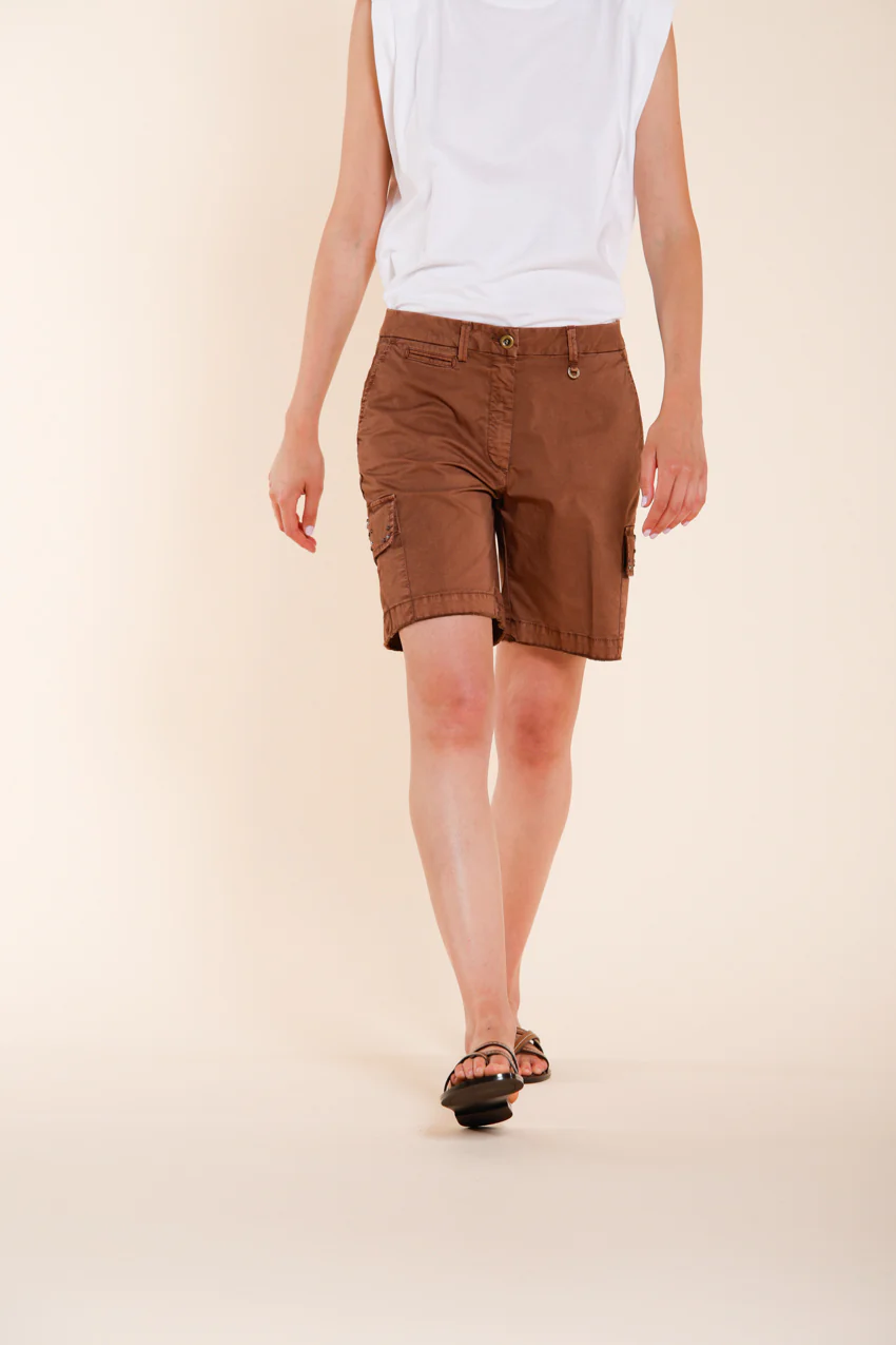 Chile bermuda cargo donna in twill leggero stretch slim fit – Image 5