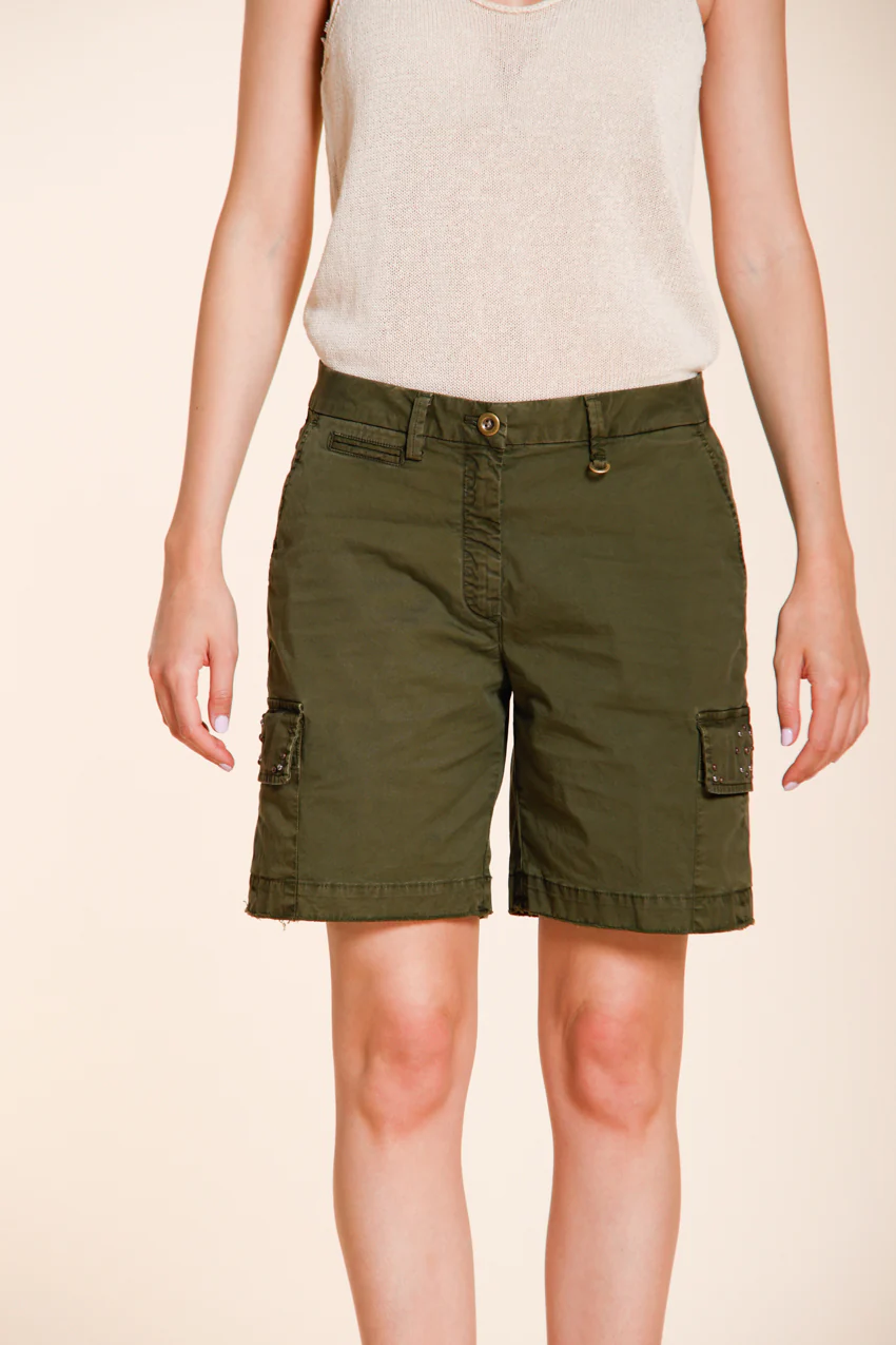 Chile bermuda cargo donna in twill leggero stretch slim fit – Image 3