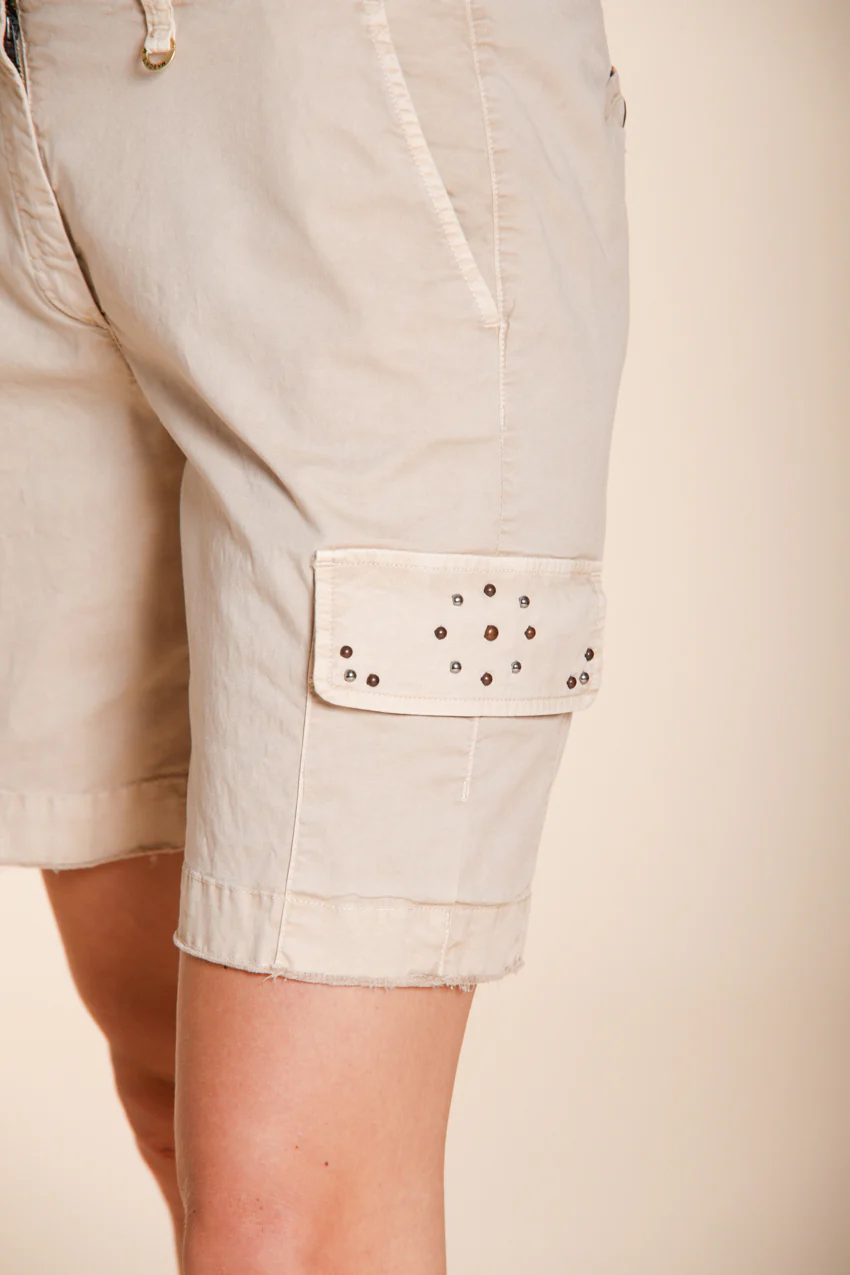 Chile bermuda cargo donna in twill leggero stretch slim fit – Image 2