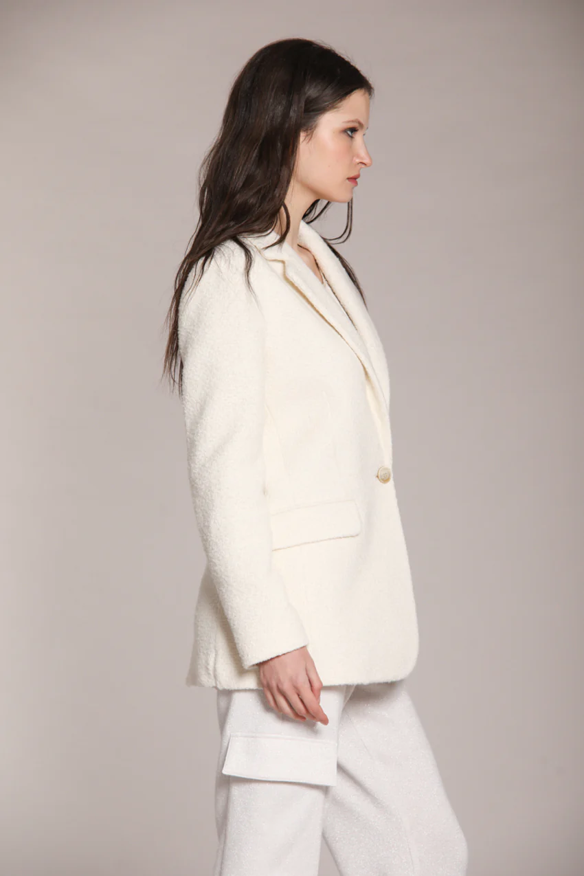 Irene blazer donna lungo in bouclé misto lana – Image 3