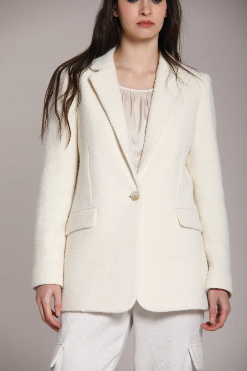 Irene blazer donna lungo in bouclé misto lana